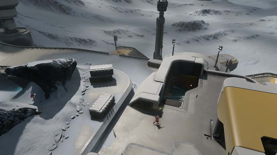 This shot demonstrates the difference in shadow quality based on distance. The shadows to the left of the screen are just a bit further away from the camera resulting in more obvious stair-stepping artefacts