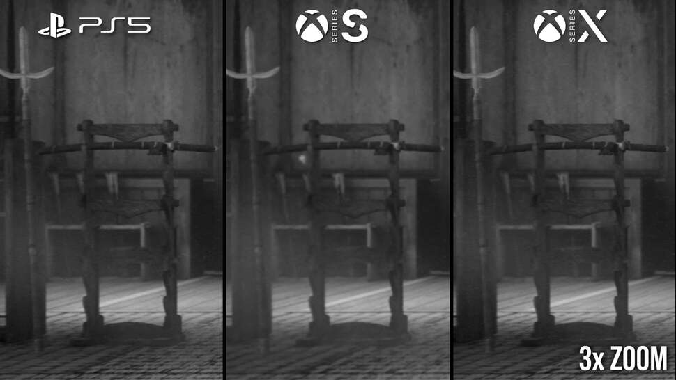 Despite a large resolution divide, the heavy post-processing means that the only real difference between PS5/Series X and Series S comes down to image clarity. Click on the image to get a higher resolution look