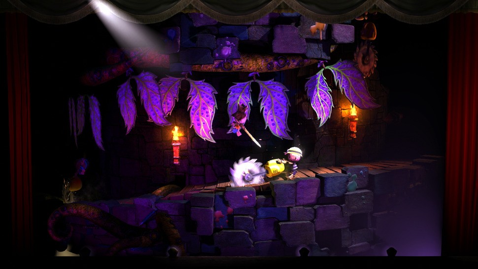 Notice the number of light sources presented in the scene. We have multiple spotlights of different colours, a pair of torches, and the glow from the buzzsaw with projected shadows appearing from multiple directions