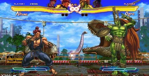 Street Fighter x Tekken is remarkably close on both formats, to the point where the differences are nigh-on impossible to spot during play: the use of anti-aliasing (top) and a higher level of texture filtering on the 360 (bottom) barely has an impact when seeing the game running at 60FPS.