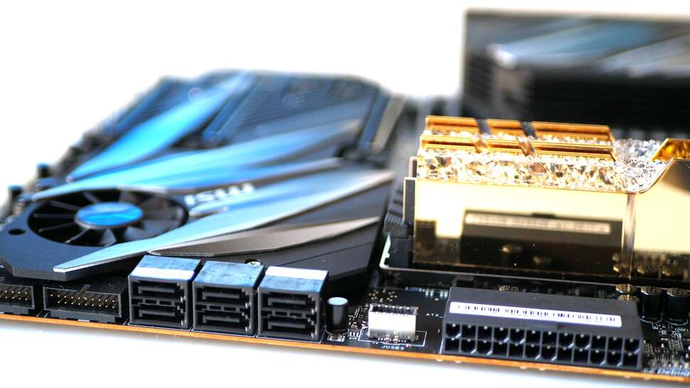 Alongside twin M.2 PCIe SSD slots, you'll find six SATA ports and dual USB headers