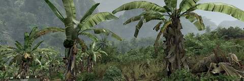 Despite the more realistic, less-artificial-looking lighting scheme, engine load with the mods in place is no different to the unmodified Crysis. Original CryTek version to the left, mods to the right.