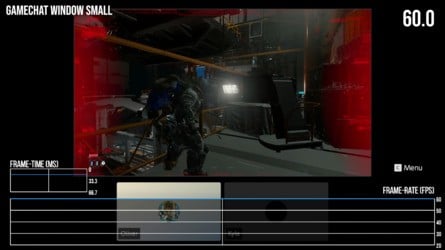 Here's how Pragmata runs on Switch 2 with different GameChat window sizes. Click to enlarge. 