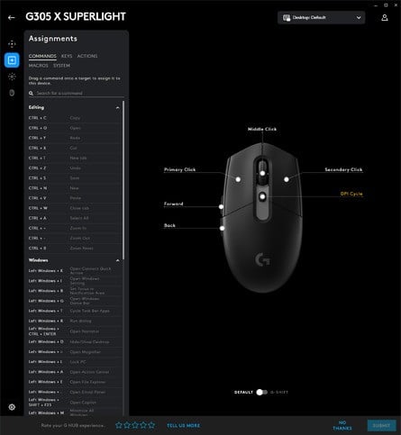 Here's how the G Hub software looks like the G305 X Superlight. Click to enlarge. 