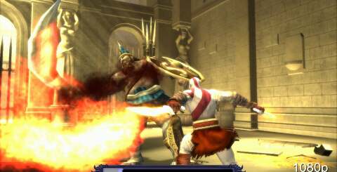 So how does the remastering actually look? Here's a couple of comparison shots of Chains of Olympus, where we compare the same scenes in both 720p and 1080p. Click the thumbnails for the full images.