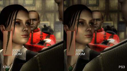 The Saboteur on 360 has no anti-aliasing, making it a good comparison point up against the PS3 version with its new edge-smoothing technique. The difference in lighting, along with other matters, is something we'll cover in the next Face-Off.