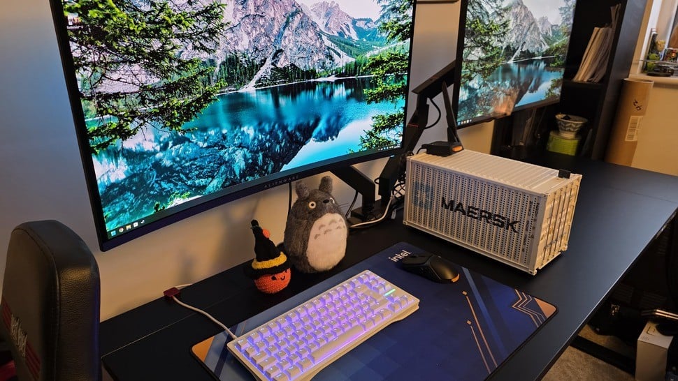 Maersk container PC sitting on a desk