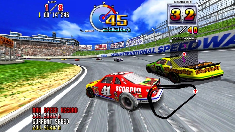 If Model 3 emulation were ever to make its way into a standalone product, enhancements seen in the Supermodel emulator would be welcome - like higher resolution and widescreen support seen here. Supermodel seems closer overall in emulation terms than Like a Dragon, but mapping steering wheel controls to analogue sticks is not as effective as Sega's solution