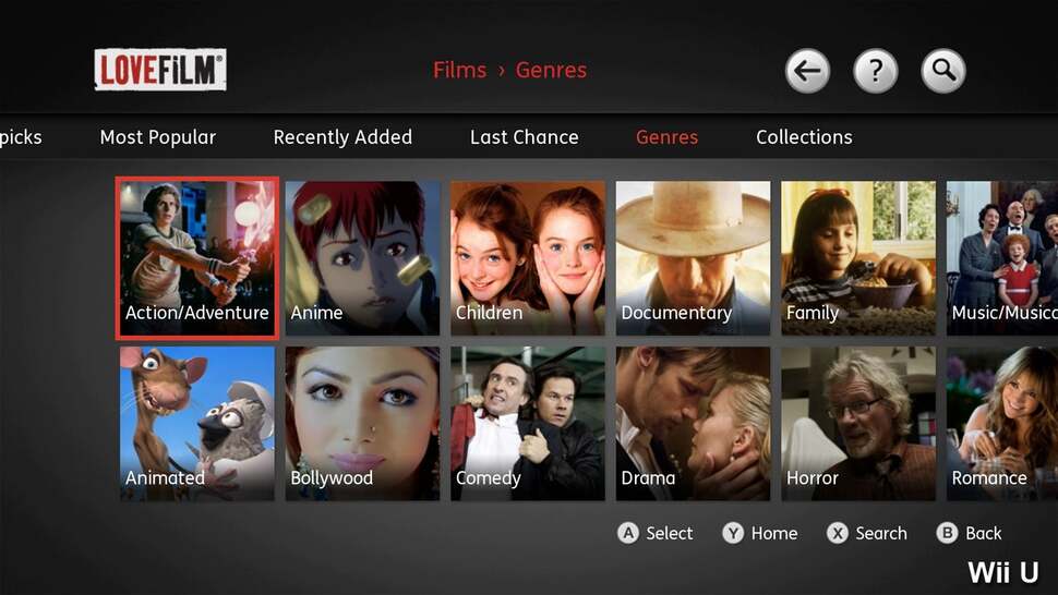 While browsing Film and TV, more options become available, where you can browse the service's large selection by a range of categories, grouping content by genre, critical acclaim, amongst others. The interface is easier to browse, but the lack of recomme