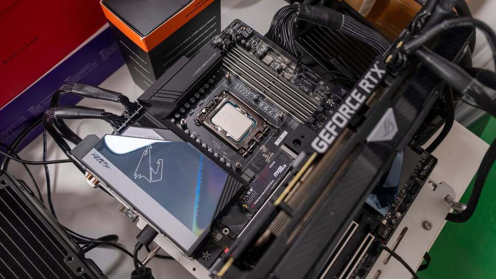 The Aorus Z790 Master is an attractive board, with such niceties as a power button and LED boot code display