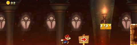Details on Mario appear to be unchanged, though light sources such as lamps, lava and fireballs now have an impact depending on where he's standing. The centre images shows the changes made to the gooey Fuzzies, with a their new splatter animation, while the bottom images show subtle upgrades made to simple background objects like castle and flags. Click on the thumbnails for full resolution, lossless PNGs.