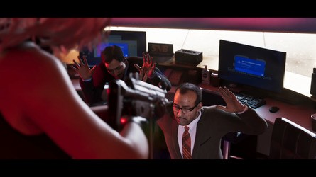 The sweat rendering here is exceptional, with a realistically uneven specular highlight visible in these two shots.