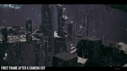 This sequence demonstrates two minor failings - fairly basic character facial animation in cutscenes and unusual graphical artefacts on the first frame after a camera cut on PS5.