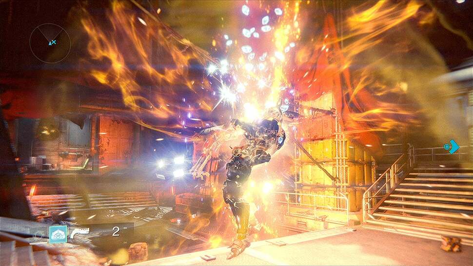 Combat is fast-paced and features many similarities with the Halo games. Projectile attacks accurately illuminate the environment by casting their own lights, sprucing up busy action scenes