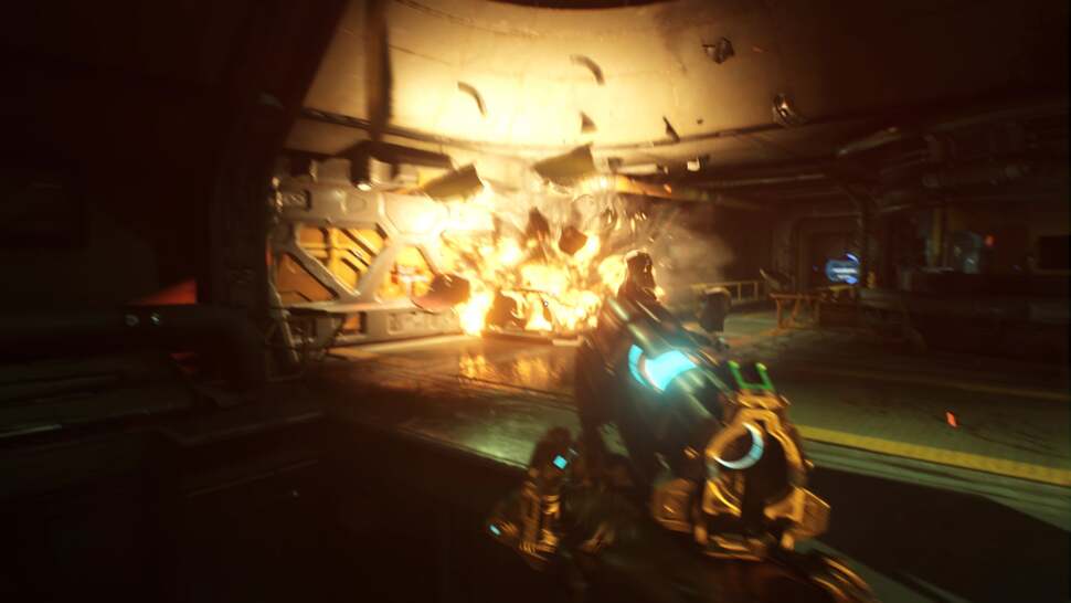 The combination of motion blur and beautifully realised pyrotechnics helps give Doom's explosions some real grunt