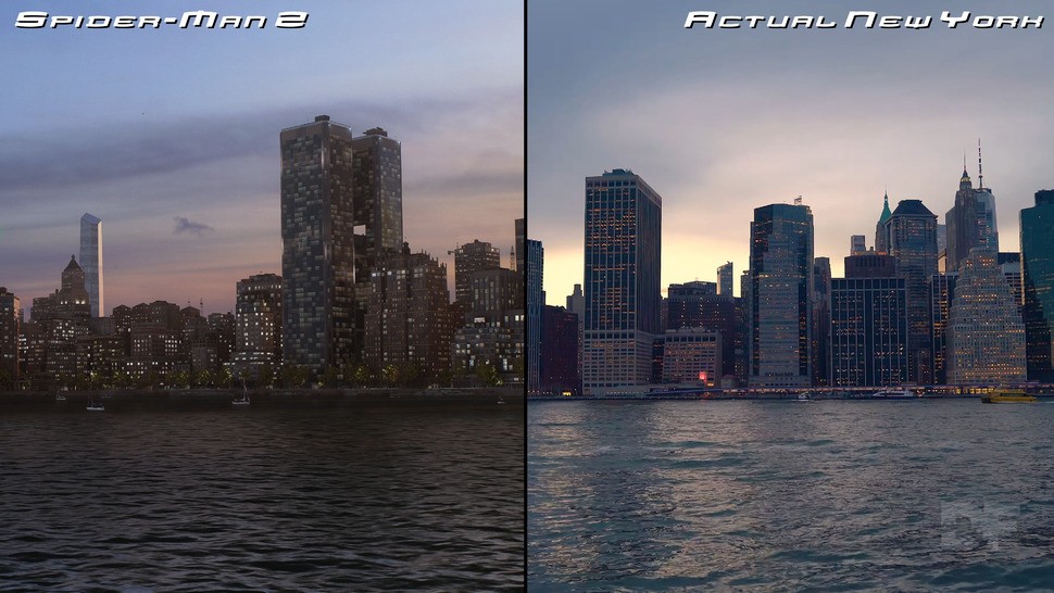As you can see by looking at real photos of New York, Spider-Man 2 nails the rough reflections of choppy water.