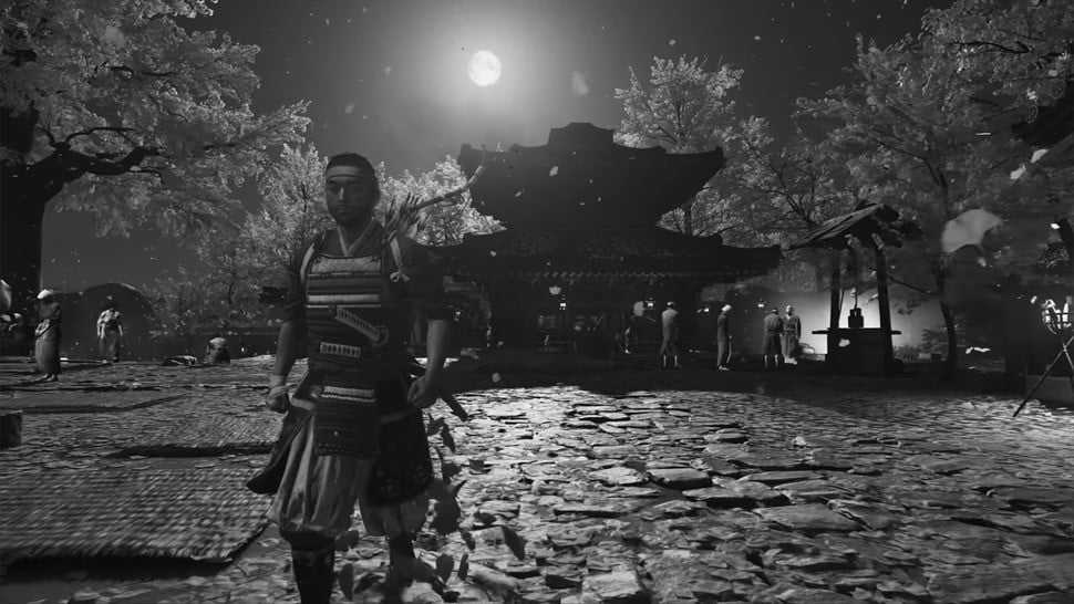 Kurosawa mode strips back the game to monochrome and adds a heavy film grain