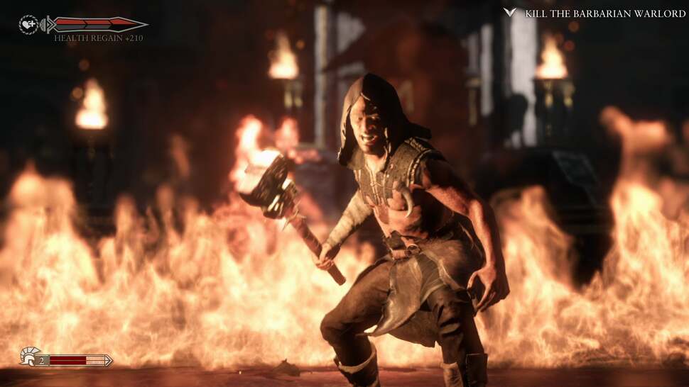 Here we see an area bathed in alpha effects, all of which appear to be running at full resolution, along with motion blur and depth of field