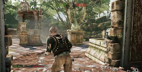 Here we're comparing the basic 2D 720p framebuffer with one eye's worth of 3D. As you can see, Naughty Dog has used lower quality models and pared back environmental detail and resolution in order to make the game viable in true stereoscopic 3D. In motion, the compromises are not so readily apparent.