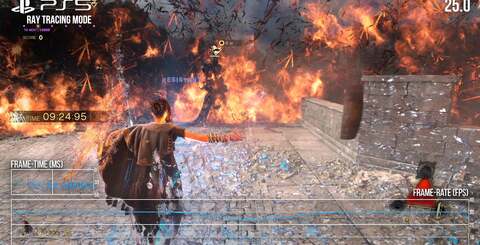 In 60Hz modes, quality and RT target 30fps but can drop with heavy effects work. At 120Hz, the presentation is very similar and performance mode still targets 60fps - but there should be lower latency. On top of that, the quality mode shifts up to a 40fps target. Interestingly, all 120Hz modes seem to perform better than their 60Hz equivalents.