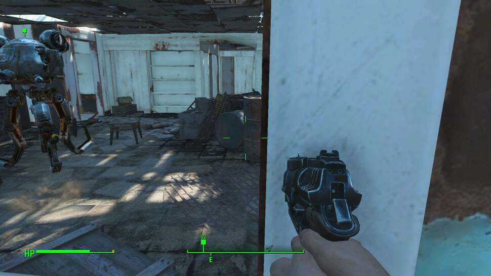 A basic form of screen-space ambient occlusion is used on console and PC, producing an obvious, shaded hue around characters near walls