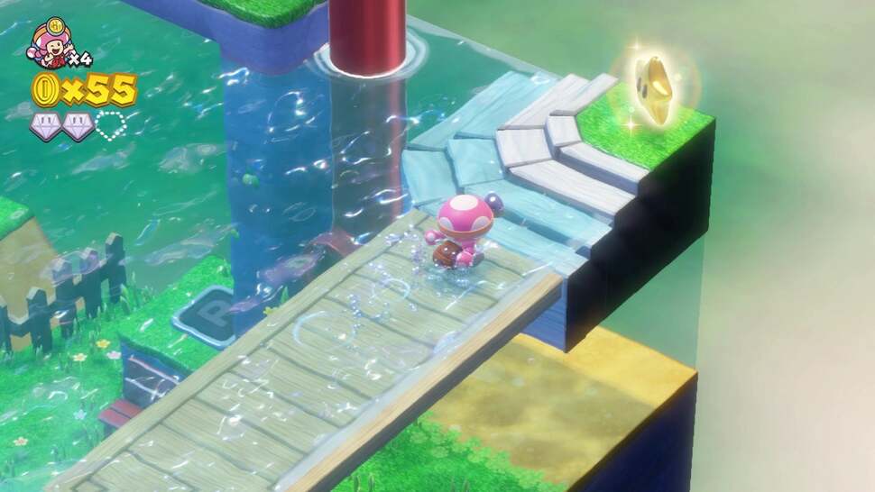 Though fairly simple in design, water is certainly used effectively in select stages with the glistening of the sun playing off the surface. Also note the lack of aliasing along certain edges - the variance in edge-smoothing from one stage to the next can