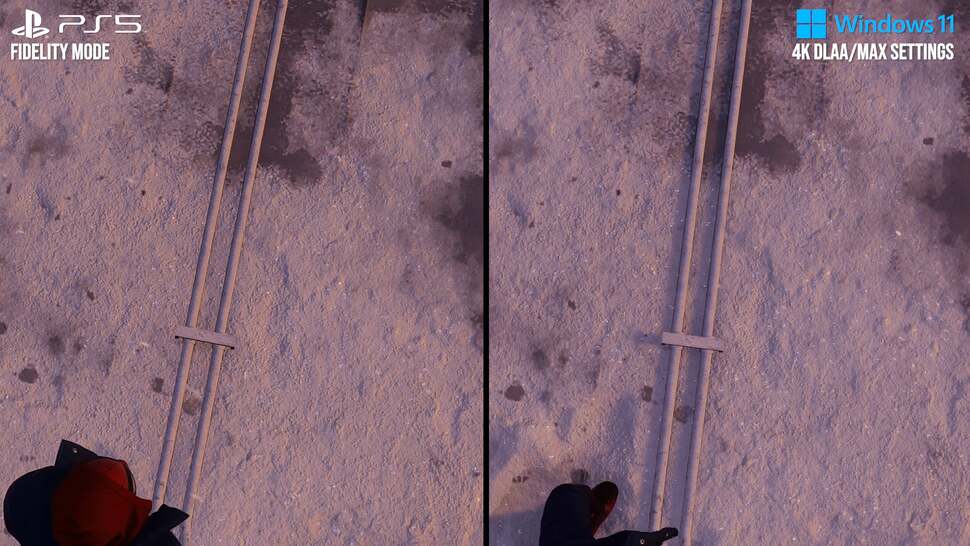 Even incidental details gain shadows, like the pipes here, that are not present without the RT shadows feature