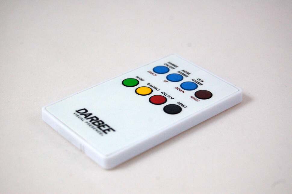 A slim white remote control also comes supplied in the box. While the Darblet still needs to be visible for it to work, direct line of sight is not required as long as you point it in the right direction