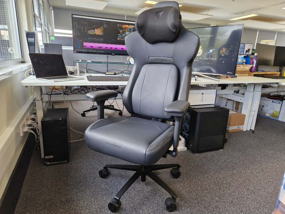 This is a comfortable-looking chair that also doesn't stand out as being too gamer-y