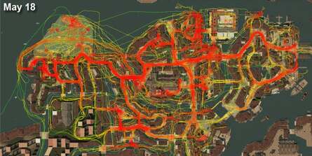 The more the player navigates the world of ACII, the more fun he has. This playtest document shows how changes in the game between 18th May and 22nd June enabled the playtesters to get more from this particular level.