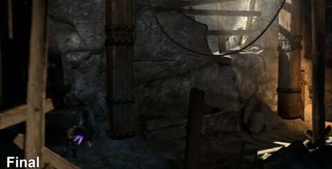 The most obvious change is in the lighting of the entire level - far more of the art detail is now more readily apparent.