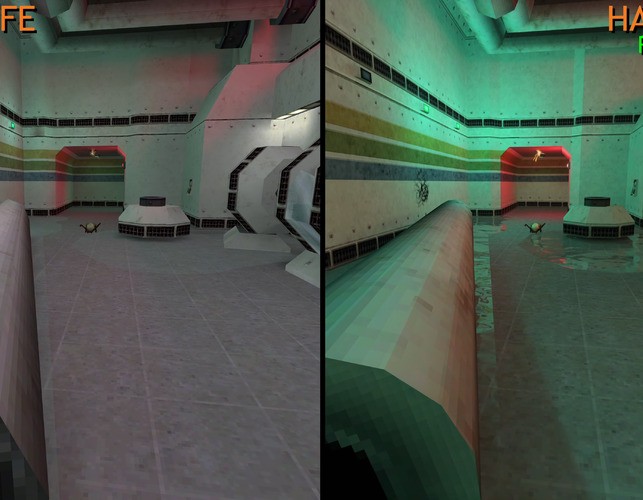 Water produces some of the most obvious differences, RT vs original.