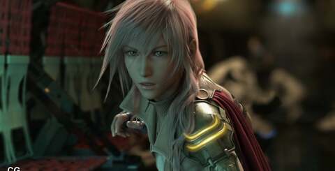 Female lead character Lightning in four different detail levels: two of them are real-time, two are pre-rendered.