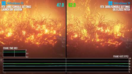 Optimised settings help, but Asobo itself made a number of optimisations to the game with its recent patch. Here's a couple of snapshots showing how PS5 and PC both benefit from the studio's work.