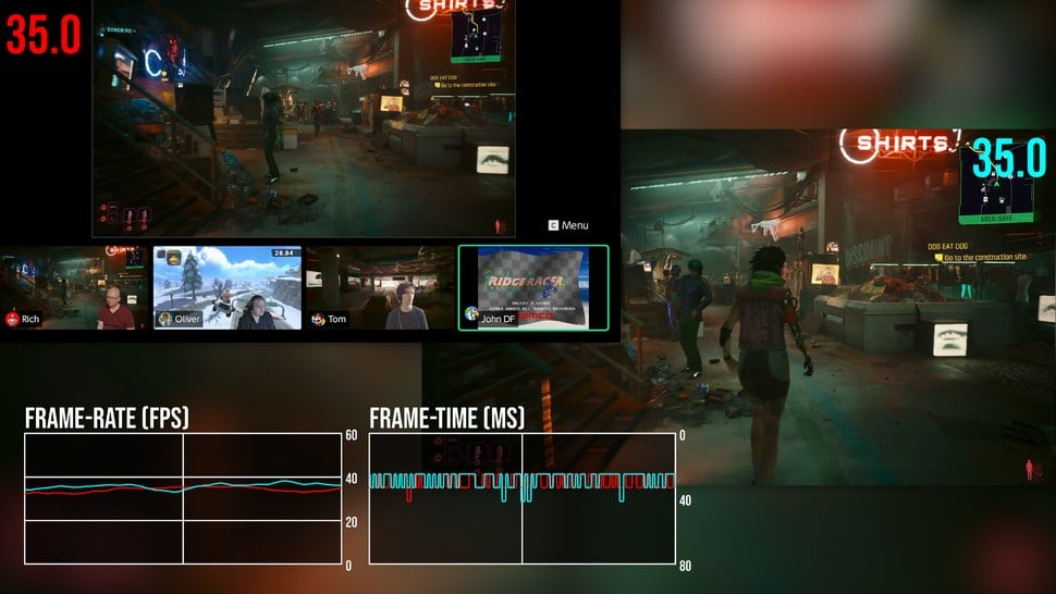 Game Chat seems to have a CPU cost more than a GPU cost - at least based on Cyberpunk 2077 testing. This is a GPU-heavy sequence and both runs deliver essentially identical performance