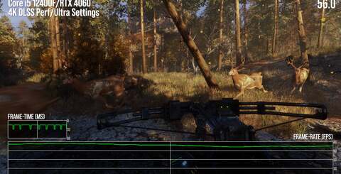 Up top, PS5's latest patch in A Plague Tale: Requiem increases perf to hit the 40fps cap, leaving RTX 4060 behind. In the second shot, a new performance test shows a 1-4fps variance between RTX 4060 and PS5, but DLSS can help. Below, both Metro Exodus and Control can deliver great-looking reconstructed 4K RT experiences, with minor dips into the 50s - unnoticeable on a VRR display.