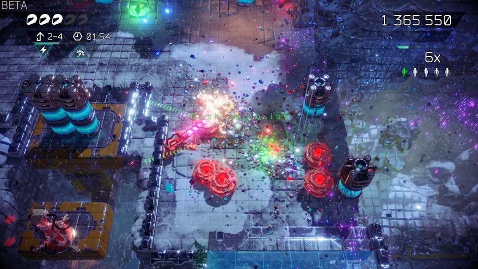 Attention to detail is superb. Look closely and it is possible to see each voxel cube casting their own shadow across the environment in this scene. Sparks and other particles also cast their own light sources too.