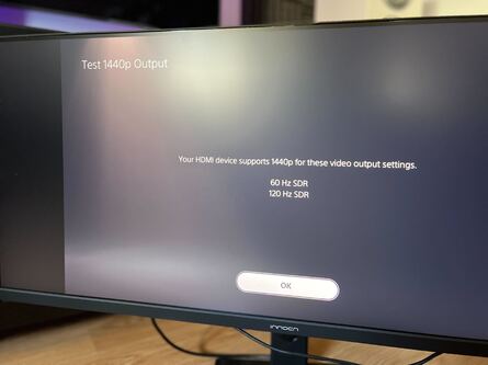 1440p support, recently added to PS5, works well here at 60 or 120Hz, and in SDR or HDR.