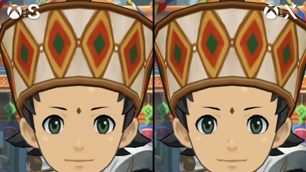 Series S outputs at 1080p, as it's on the Xbox One codepath, with a smearier scale to 4K than the Series X. Meanwhile, the Switch version runs at its native resolutions - 720p in portable mode or 1080p docked - and looks particularly good in portable mode due to the smaller screen size. Touch controls are also provided for 3D object manipulation.