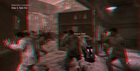 The 3D experiment continues, this time with a brace of PS3 shots derived from the 1280x1470 output of the console. Again, the left eye only gives the conventional 2D image, while the anaglyph 3D image to the right should hopefully represent the depth of the 3D image.