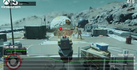 Different content offers a different level of performance in the 60fps mode, according to complexity. On the botton right, you can see that Series X in equivalent modes runs faster, despite improved settings and much higher resolution.