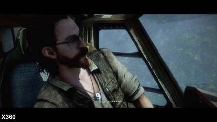 The dithering effect turns up elsewhere in the Xbox 360 code, but it is not as noticeable.