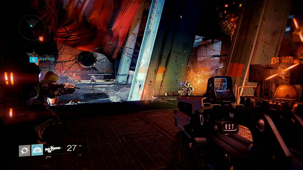 Global illumination plays an important part in bringing the locations in Destiny to life. Here we see how rendering light bouncing across different surfaces brings a realistic look to indoor locations