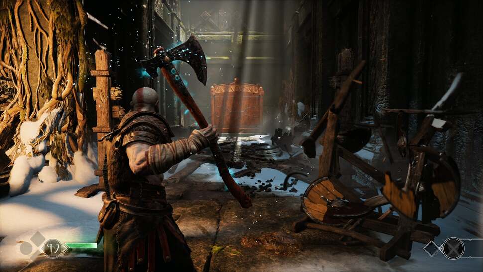 Many objects can break apart as your weapon smashes through them while volumetric light shafts are used throughout to enhance the atmosphere of each area