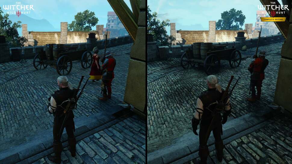 General lighting on the cobbles and shadowing under the cart just looks wrong now when compared against RT lighting on the right