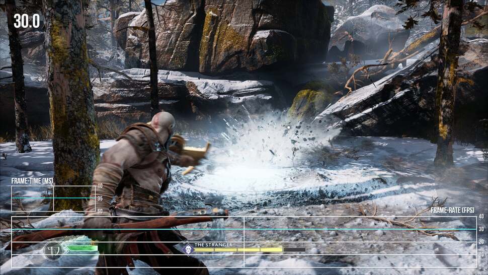 In general, God of War maintains its target 30 frames per second when using the higher resolution checkerboard 4K mode