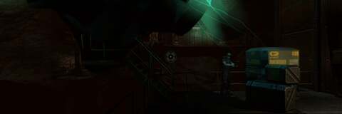 A field-of-view comparison: Doom 3 in its original 4:3 only guise (top), BFG running at the same 1024x768 resolution (middle) and 16:9, 720p (bottom). Even the 16:9 experience actually seems to be narrower overall than the original game.