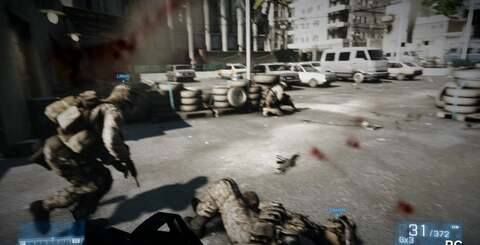 The list of enhancements DICE has made to the top-end PC experience is enormously comprehensive to the point where we really need a full tech analysis feature to cover off the game's accomplishments. For now, a couple of comparison shots from the campaign - showing off the lovely motion blur and some 'extreme close-up' texture embellishments.