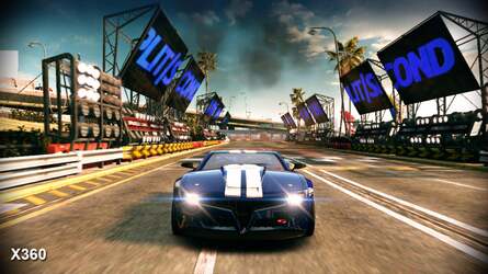 Comparison shots of Split/Second taken from the freely available PSN/Xbox Live demos. Looks and performance are both very close in what we've seen so far.