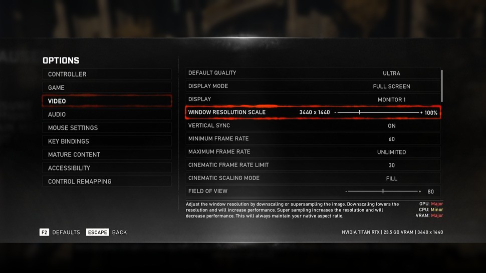 The Gears PC options are legion - we've isolated the most relevant in improving game performance